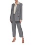 Figure View - Click To Enlarge - TIBI - High cut back structured double breasted blazer