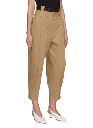 Detail View - Click To Enlarge - TIBI - 'Myriam' twill double waist sculpted pants
