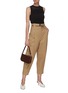 Figure View - Click To Enlarge - TIBI - 'Myriam' twill double waist sculpted pants