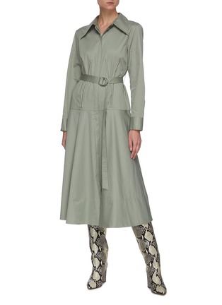 Figure View - Click To Enlarge - TIBI - Belted corset shirtdress