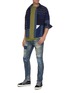 Figure View - Click To Enlarge - FDMTL - Rip and repair boro patchwork skinny jeans
