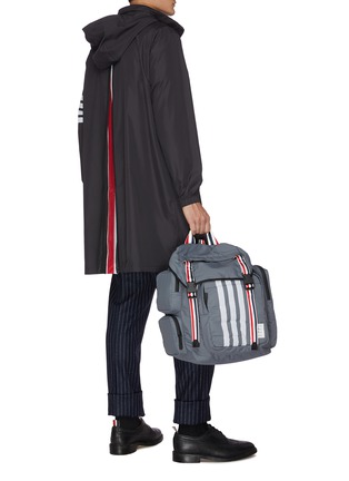 Figure View - Click To Enlarge - THOM BROWNE  - Four bar motif long parka