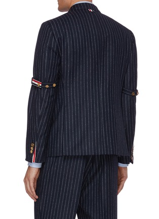 Back View - Click To Enlarge - THOM BROWNE  - Armband pinstripe wool flannel blazer