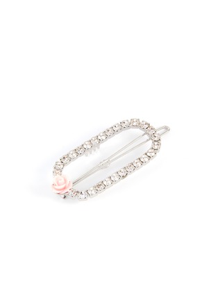 Detail View - Click To Enlarge - JOOMI LIM - Resin rose crystal oval hair clip