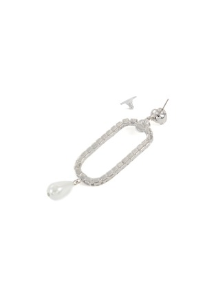 Detail View - Click To Enlarge - JOOMI LIM - Resin rose crystal pearl asymmetrical drop earrings