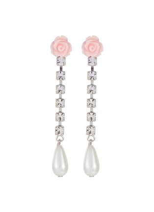 Main View - Click To Enlarge - JOOMI LIM - Resin rose crystal pearl drop earrings