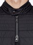 Detail View - Click To Enlarge - MONCLER - 'Roi' neon stripe quilted jacket
