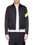 Main View - Click To Enlarge - MONCLER - 'Roi' neon stripe quilted jacket