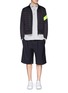 Figure View - Click To Enlarge - MONCLER - 'Roi' neon stripe quilted jacket