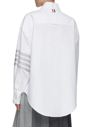 Back View - Click To Enlarge - THOM BROWNE  - Four bar motif oxford shirt