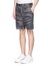 Front View - Click To Enlarge - MONCLER - Side band camouflage shorts