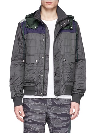 Main View - Click To Enlarge - MONCLER - 'Nathan' detachable hood quilted nylon jacket