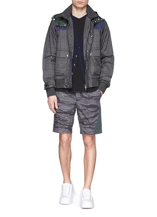 Figure View - Click To Enlarge - MONCLER - 'Nathan' detachable hood quilted nylon jacket