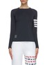 Main View - Click To Enlarge - THOM BROWNE  - Four bar motif long sleeve compression T-shirt