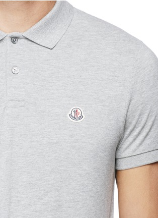 Detail View - Click To Enlarge - MONCLER - Logo embroidery cotton polo shirt