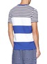 Back View - Click To Enlarge - MONCLER - Contrast stripe cotton T-shirt