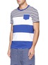 Front View - Click To Enlarge - MONCLER - Contrast stripe cotton T-shirt