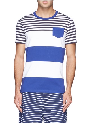 Main View - Click To Enlarge - MONCLER - Contrast stripe cotton T-shirt