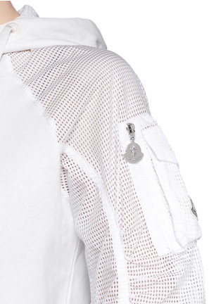 Detail View - Click To Enlarge - MONCLER - 'Maglia' perforated sleeve cotton jacket