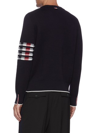 Back View - Click To Enlarge - THOM BROWNE  - Checked hector stripe sleeve sweater