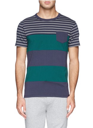 Main View - Click To Enlarge - MONCLER - Contrast stripe cotton T-shirt