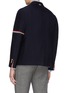 Back View - Click To Enlarge - THOM BROWNE  - Tricolour stripe sleeve single breasted wool blazer