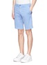 Front View - Click To Enlarge - MONCLER - 'Pantalone' garment dye cotton shorts