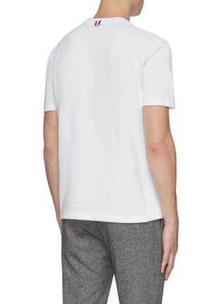 Back View - Click To Enlarge - THOM BROWNE - Four bar cotton T-shirt