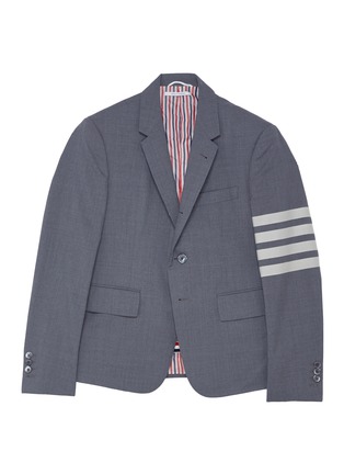 Main View - Click To Enlarge - THOM BROWNE - Four bar plain weave blazer
