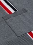  - THOM BROWNE  - Tricolour intarsia stripe wool cardigan