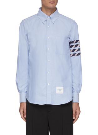 Main View - Click To Enlarge - THOM BROWNE  - Four-bar stripe oxford shirt