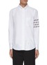 Main View - Click To Enlarge - THOM BROWNE  - Four-bar stripe oxford shirt