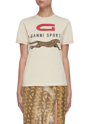 Main View - Click To Enlarge - GANNI - Graphic Logo Cotton Jersey T-shirt
