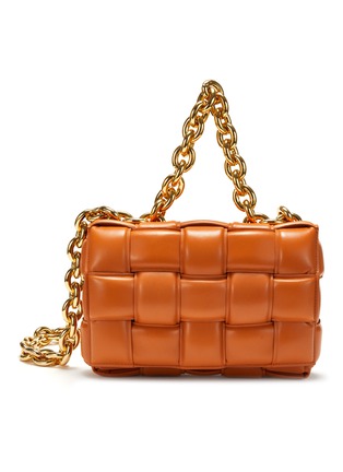 Main View - Click To Enlarge - BOTTEGA VENETA - 'The Chain Cassette' Gold Chain Strap Intrecciato Leather Bag