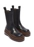Detail View - Click To Enlarge - BOTTEGA VENETA - Wavy contrast rubber sole leather chelsea boots