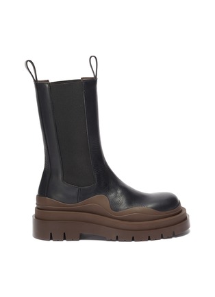 Main View - Click To Enlarge - BOTTEGA VENETA - Wavy contrast rubber sole leather chelsea boots