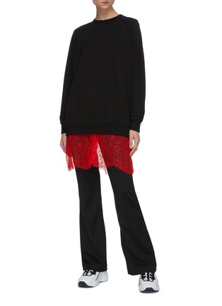 Figure View - Click To Enlarge - JONATHAN LIANG - Nami lace hem sweater