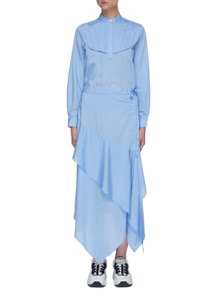 Main View - Click To Enlarge - JONATHAN LIANG - 'Mia' stripe pleated panel maxi dress