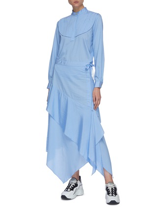 Figure View - Click To Enlarge - JONATHAN LIANG - 'Mia' stripe pleated panel maxi dress