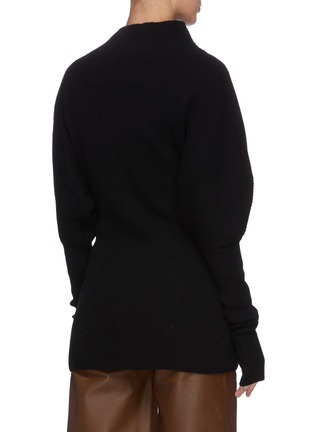 Back View - Click To Enlarge - LOW CLASSIC - Asymmetric neck ribbed sweater
