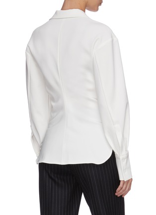 Back View - Click To Enlarge - LOW CLASSIC - Wide collar cotton shirt