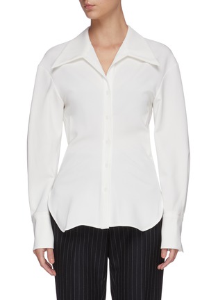 Main View - Click To Enlarge - LOW CLASSIC - Wide collar cotton shirt