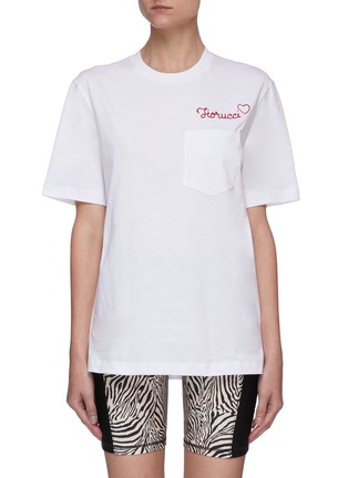 Main View - Click To Enlarge - FIORUCCI - Embroidered logo patch pocket T-shirt