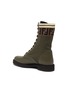  - FENDI - Rockoko' Logo Knit Insert Leather Combat Boots