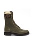 Main View - Click To Enlarge - FENDI - Rockoko' Logo Knit Insert Leather Combat Boots