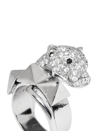 Detail View - Click To Enlarge - IOSSELLIANI - Crystal pavé panther head ring