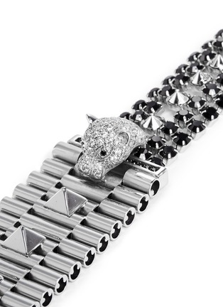 Detail View - Click To Enlarge - IOSSELLIANI - Crystal pavé panther head chain bracelet