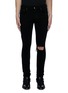 Main View - Click To Enlarge - AMIRI - Tie dye outseam ripped knee dark wash jeans