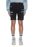 Main View - Click To Enlarge - AMIRI - Thrasher' dark wash colour patch distressed denim shorts