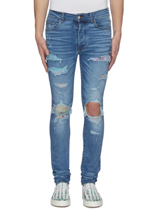Main View - Click To Enlarge Main View - Click To Enlarge - AMIRI - Hawaiian patch distressed skinny jeans